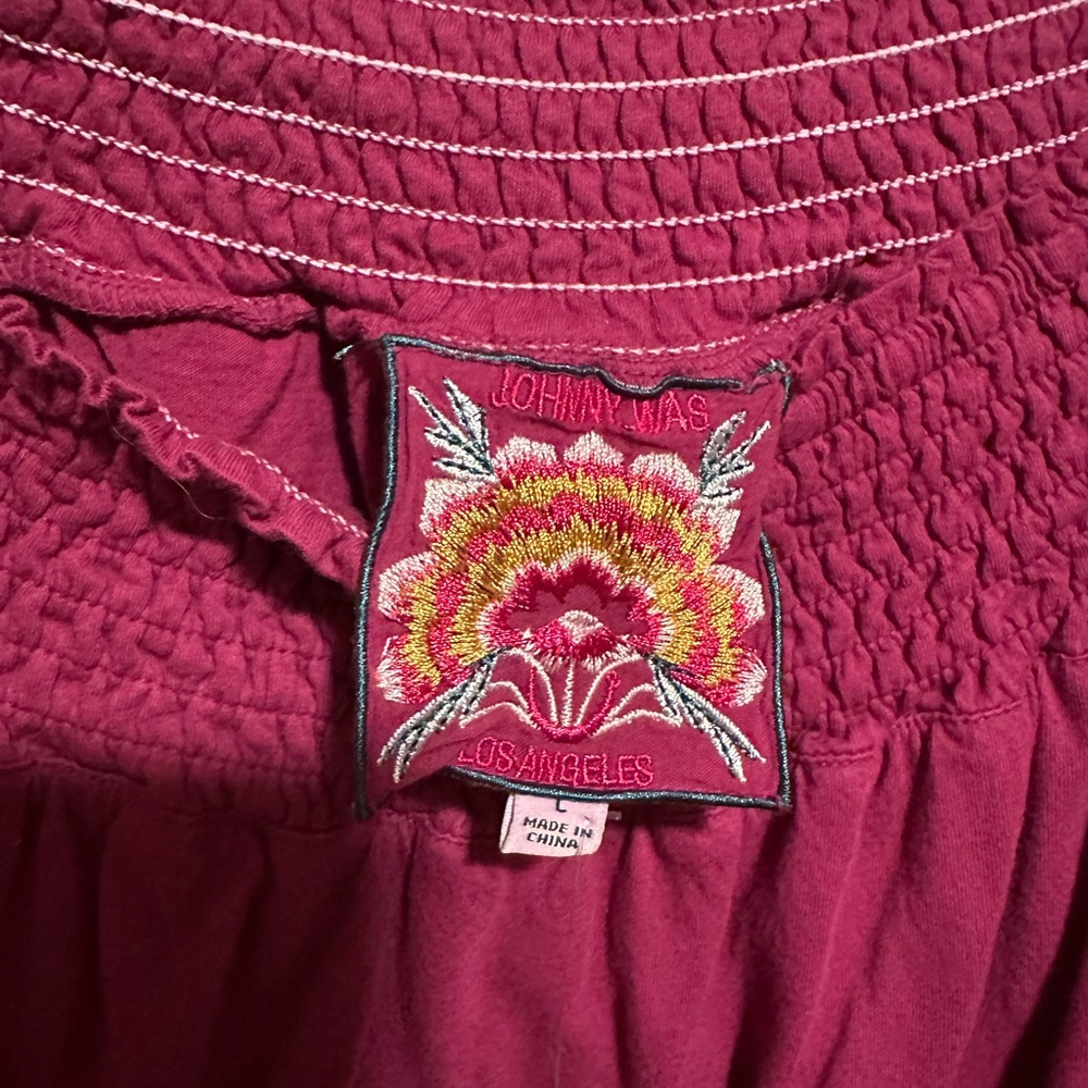 New Johnny Was Hazelton Off the Shoulder Embroidered Top‎ size Large Floral Boho - Picture 5 of 7